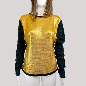 Unisex Gold Chainmail Long Sleeve Top